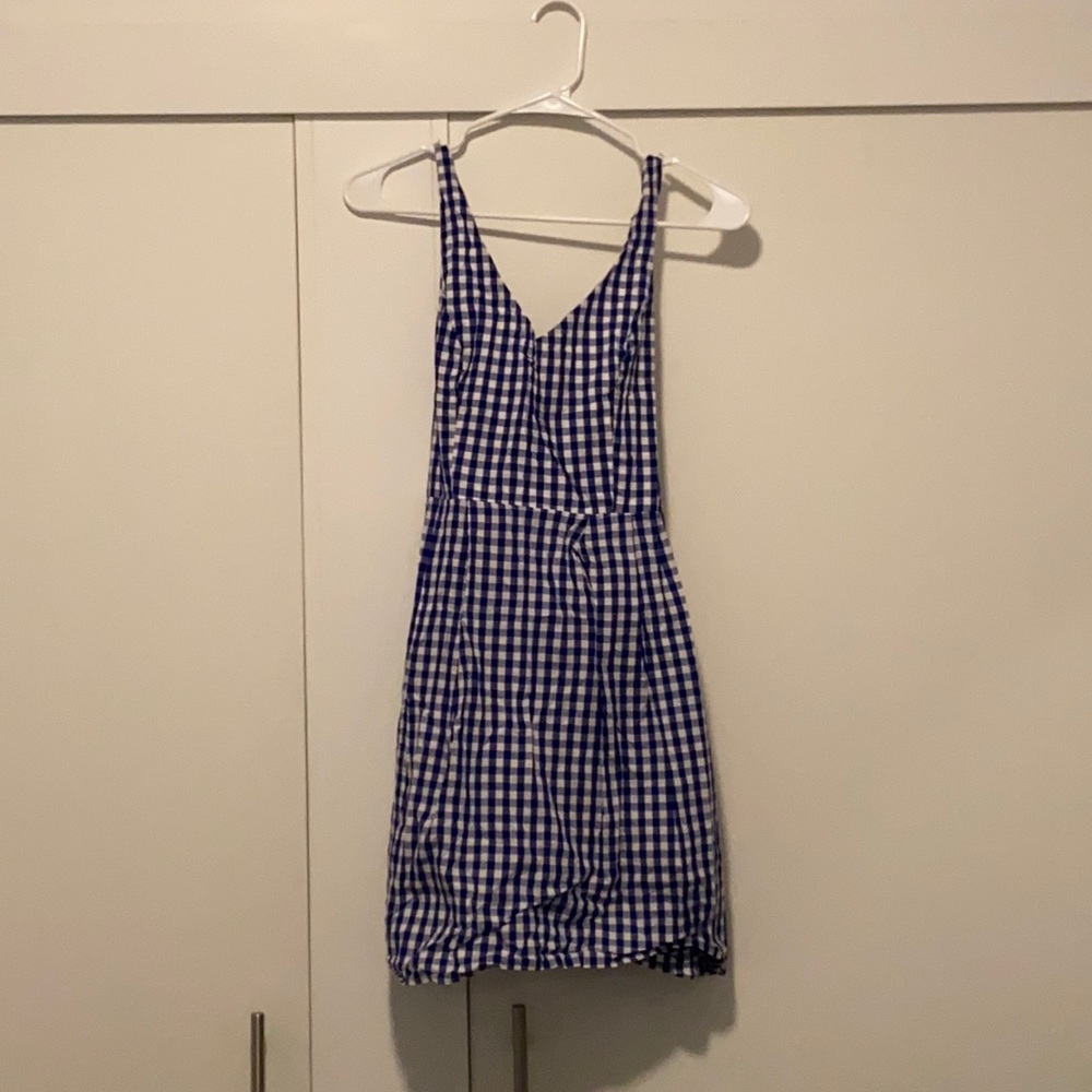 Tuckernuck V Neck Spaghetti Strap Gingham Dress